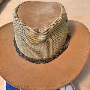 VINTAGE - Panama Jack Leather Hat - Size X-Large NEVER WORN